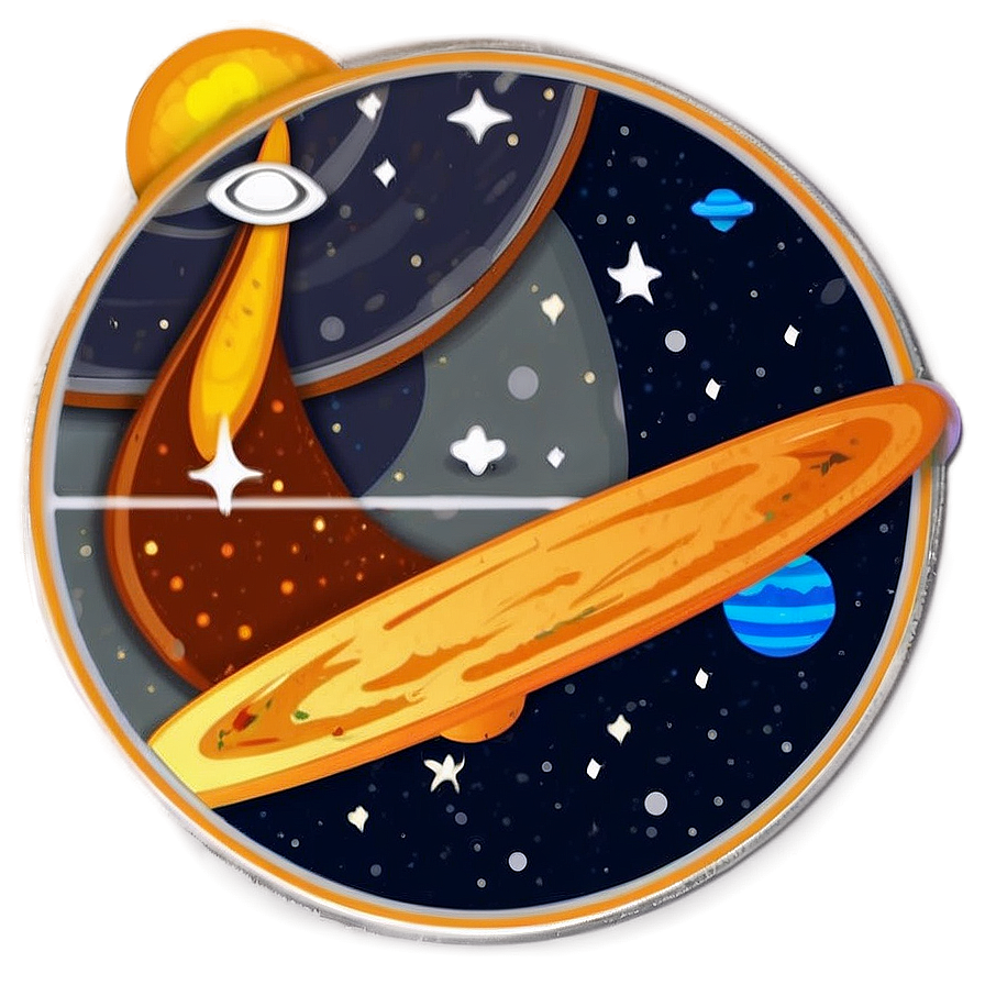 Space Theme Circle Sticker Png Dvq PNG image