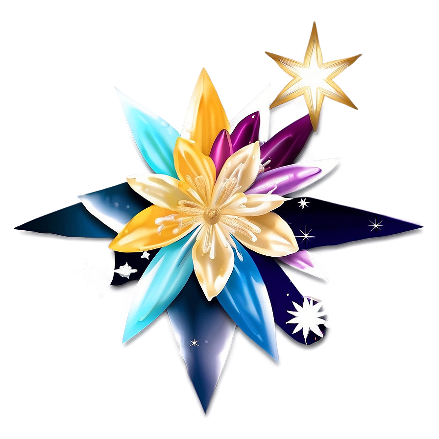 Space Theme Floral Stars Png 85 PNG image