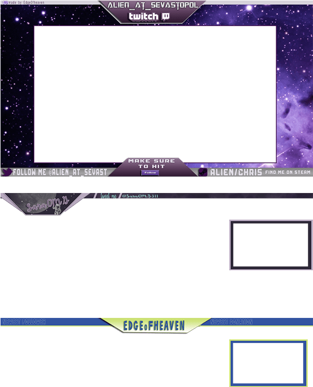 Space Themed Twitch Overlay PNG image