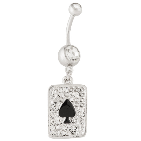 Spade Suit Belly Ring Jewelry PNG image