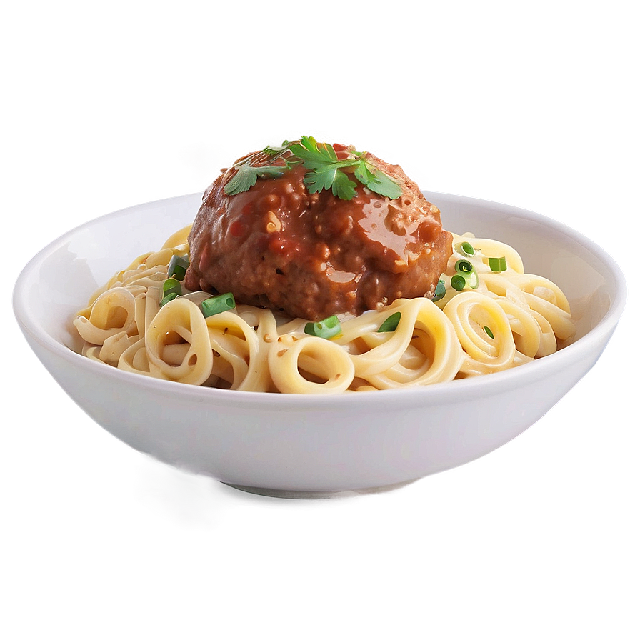 Spaghettiand Meatball Dish PNG image