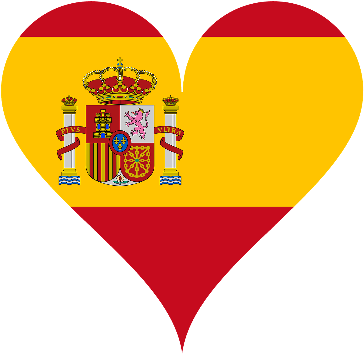 Spain Flag Heart Shape PNG image