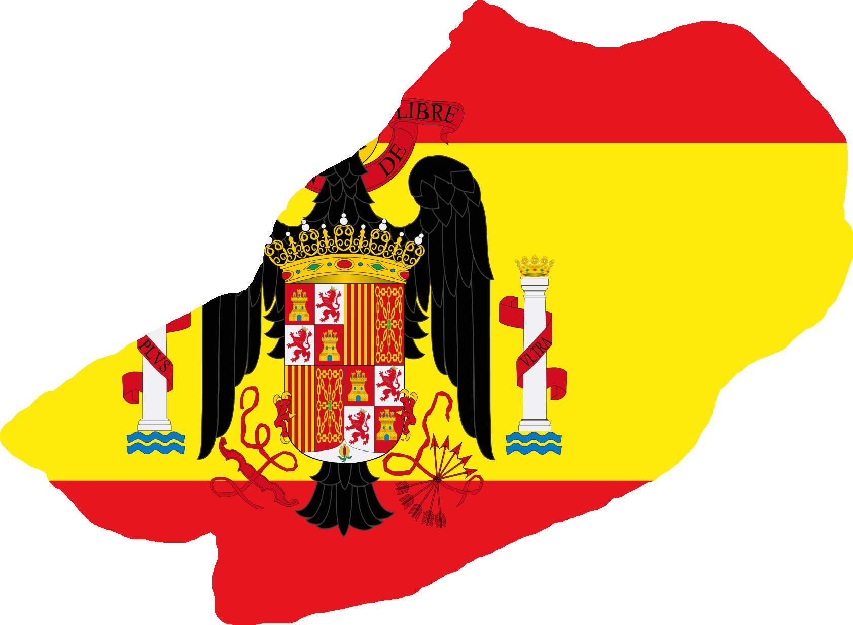 Spain Flag Mapwith Coatof Arms PNG image