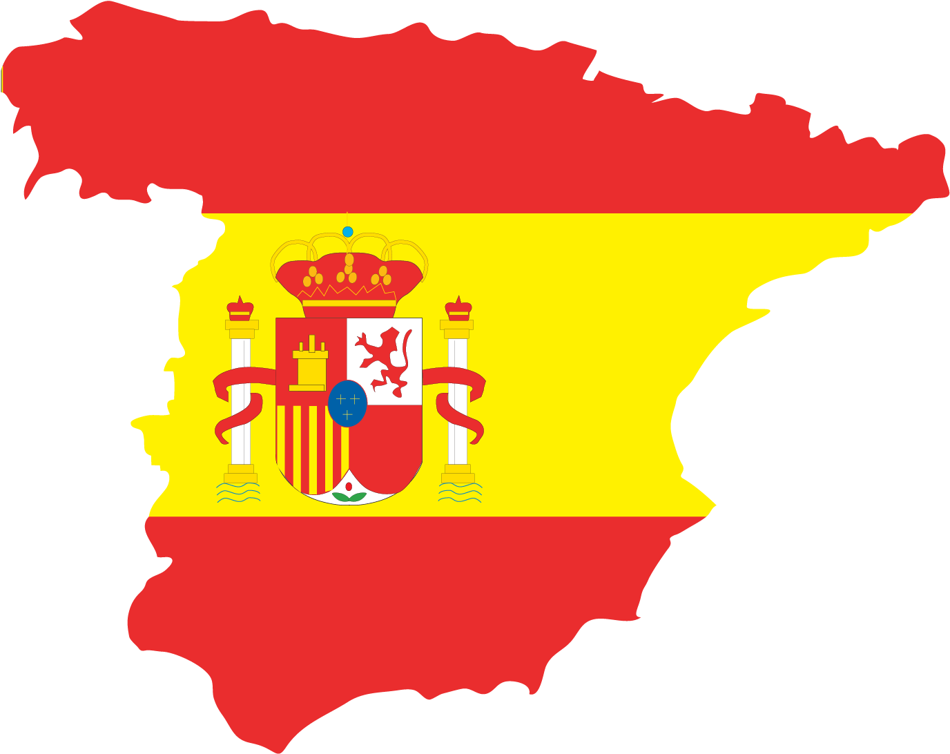 Spain Map Outlinewith Flag PNG image