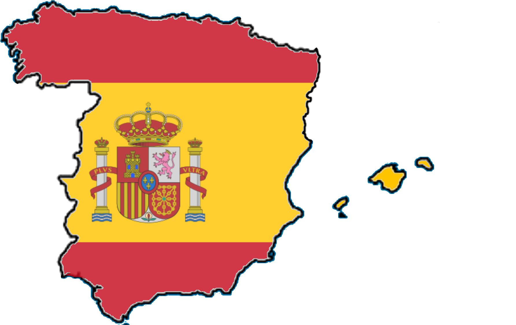 Spain Mapwith Flag Overlay PNG image