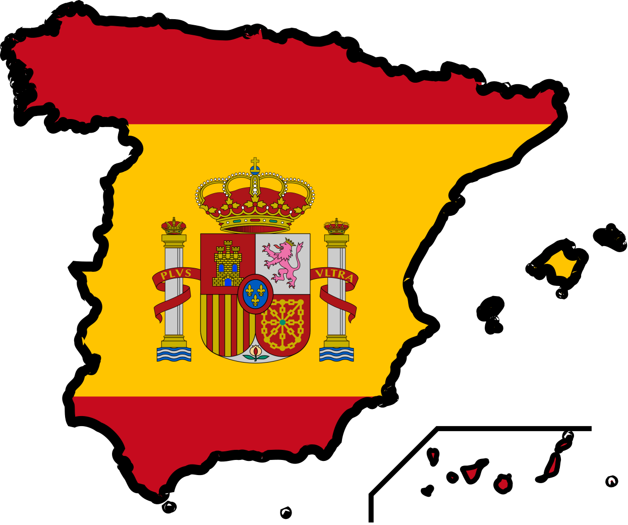 Spain Mapwith Flagand Coatof Arms PNG image