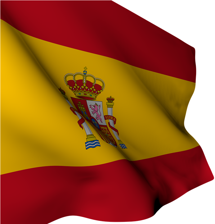 Spanish National Flag Waving PNG image