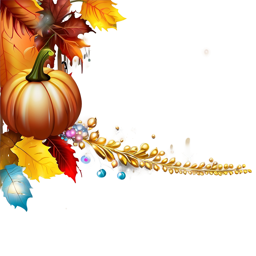 Sparkle And Shine Thanksgiving Border Png 06202024 PNG image