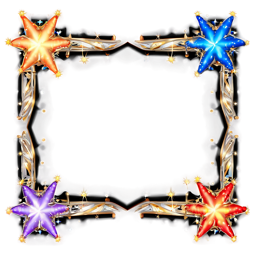 Sparkle Star Frame Png Pxl PNG image