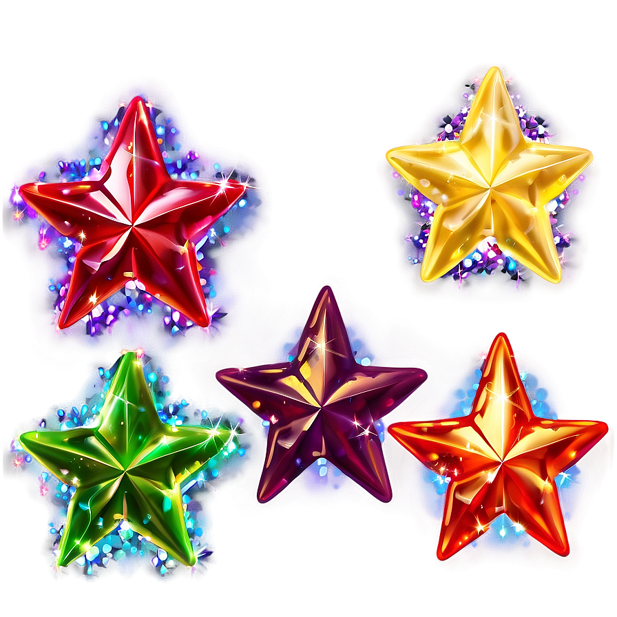 Sparkle Stars In Different Colors Png 06252024 PNG image