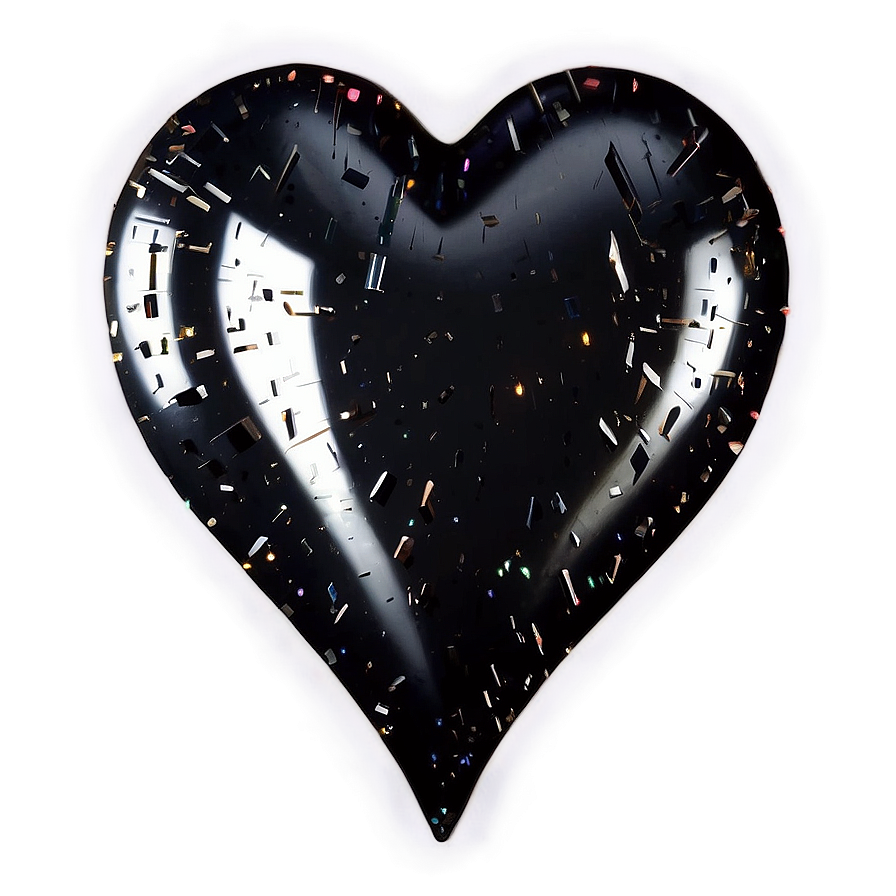 Sparkling Black Broken Heart Png 06252024 PNG image