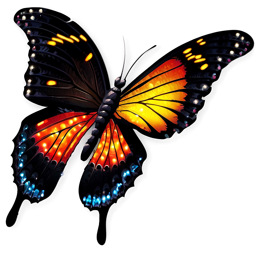 Sparkling Black Butterfly Png 06252024 PNG image