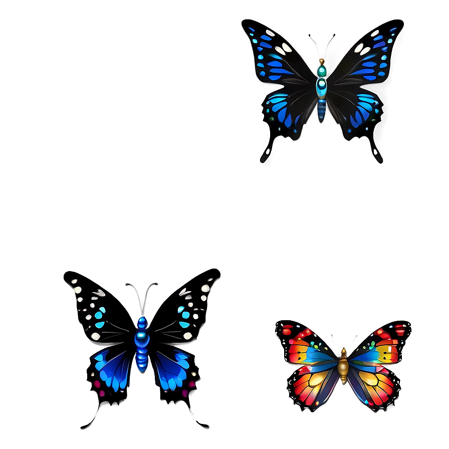 Sparkling Black Butterfly Png 16 PNG image