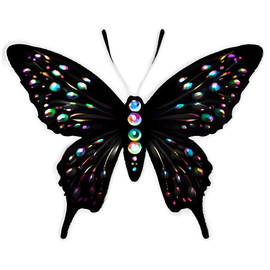 Sparkling Black Butterfly Png Aap75 PNG image