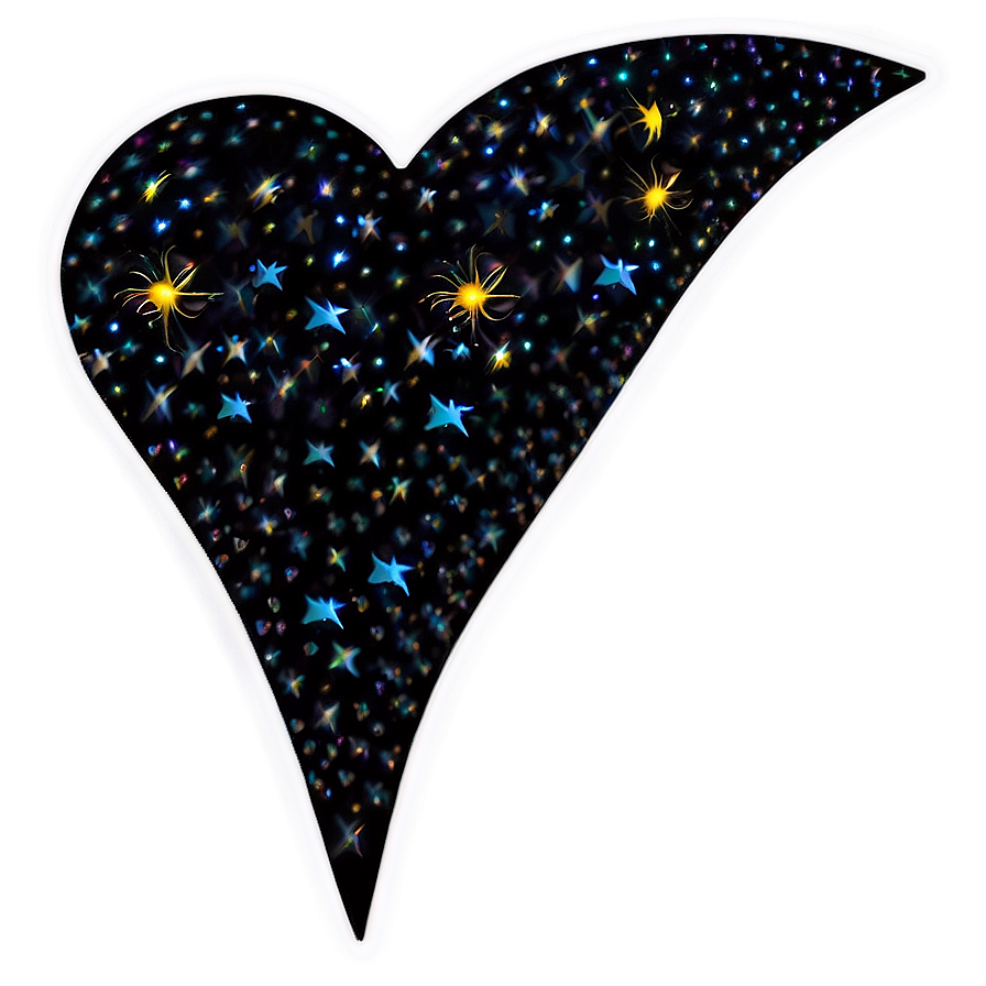 Sparkling Black Heart Png 95 PNG image