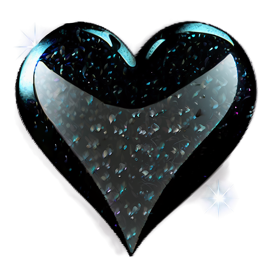 Sparkling Black Heart Png Yjq68 PNG image