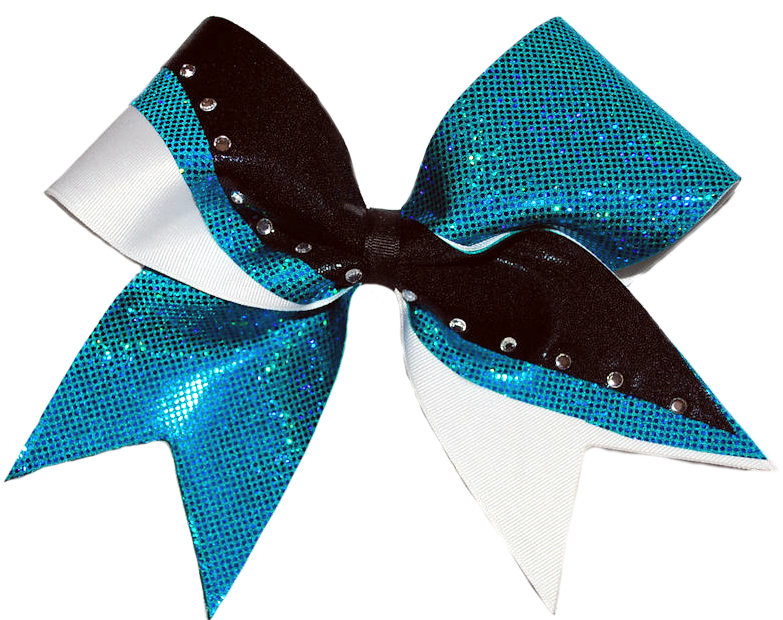 Sparkling Blue Cheer Bow PNG image