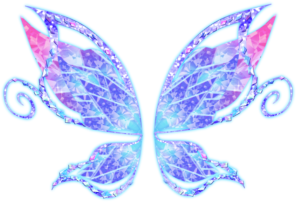 Sparkling Blue Crystal Butterfly Wings PNG image