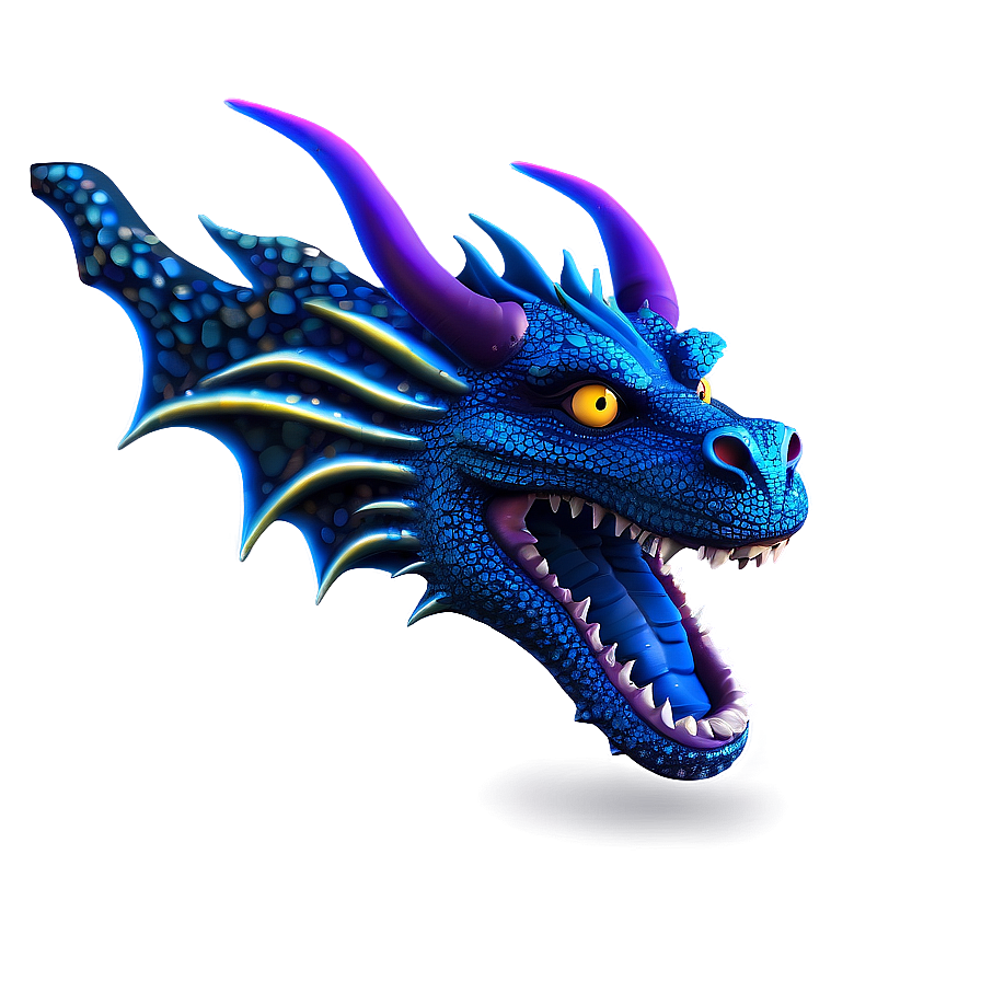 Sparkling Blue Dragon Png 06252024 PNG image