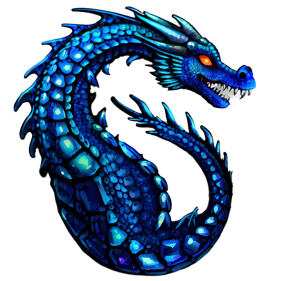 Sparkling Blue Dragon Png 15 PNG image