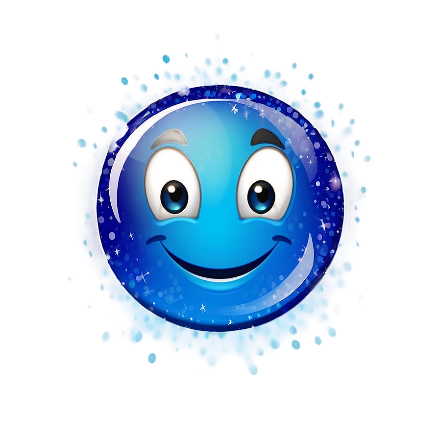 Sparkling Blue Joy Emoji Png 17 PNG image