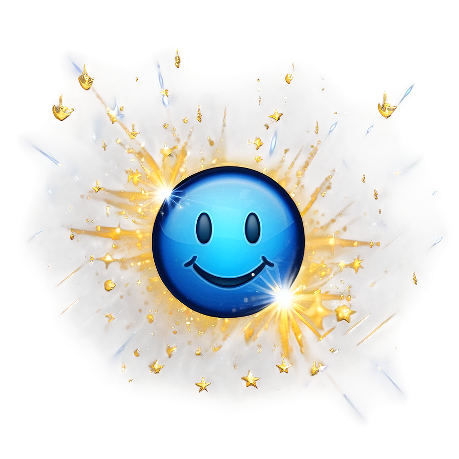 Sparkling Blue Joy Emoji Png Ufl92 PNG image