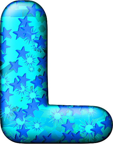 Sparkling Blue Letter L PNG image