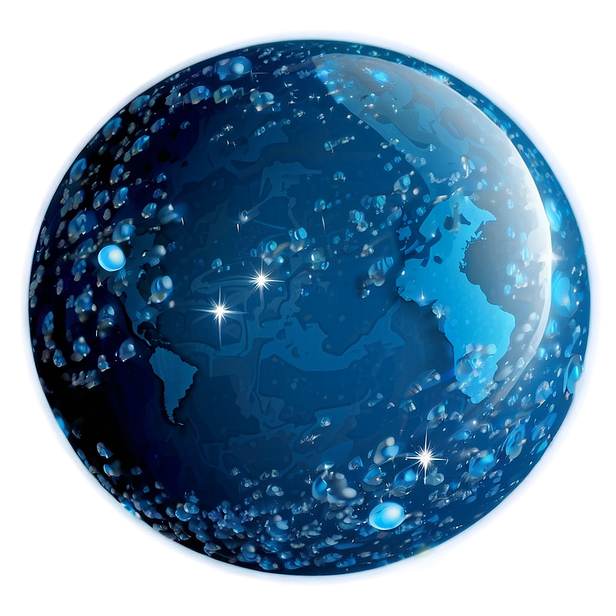 Sparkling Blue Planet Effect Png 95 PNG image