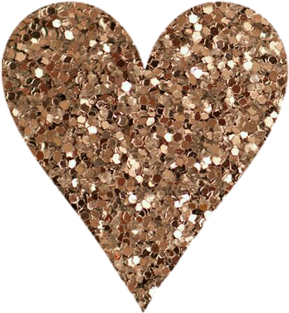 Sparkling Bronze Heart Glitter Overlay PNG image