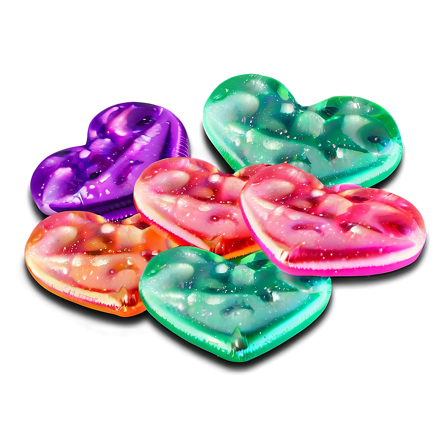 Sparkling Candy Hearts Png 06212024 PNG image