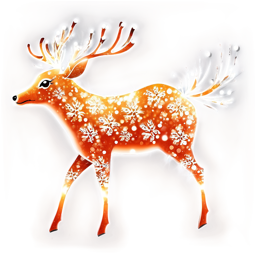 Sparkling Christmas Deer Png Kbu PNG image