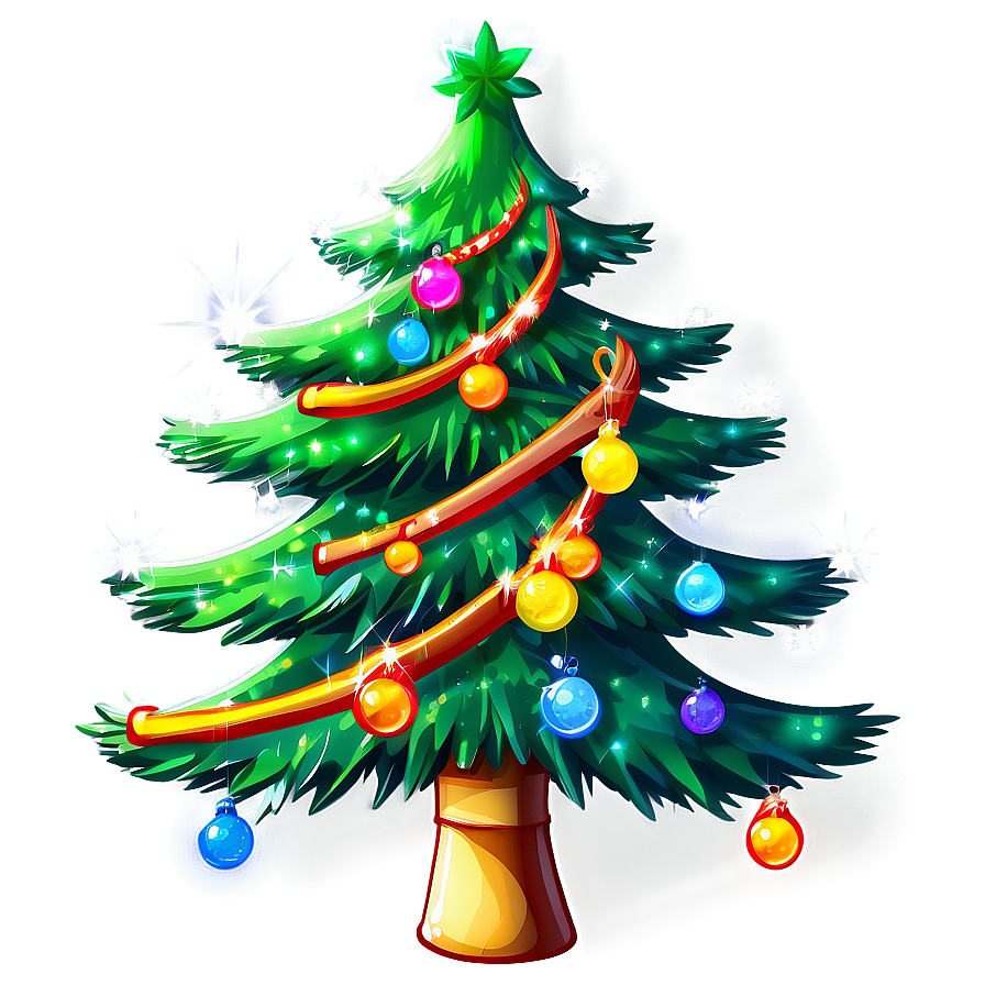 Sparkling Christmas Tree Illustration Png 06132024 PNG image