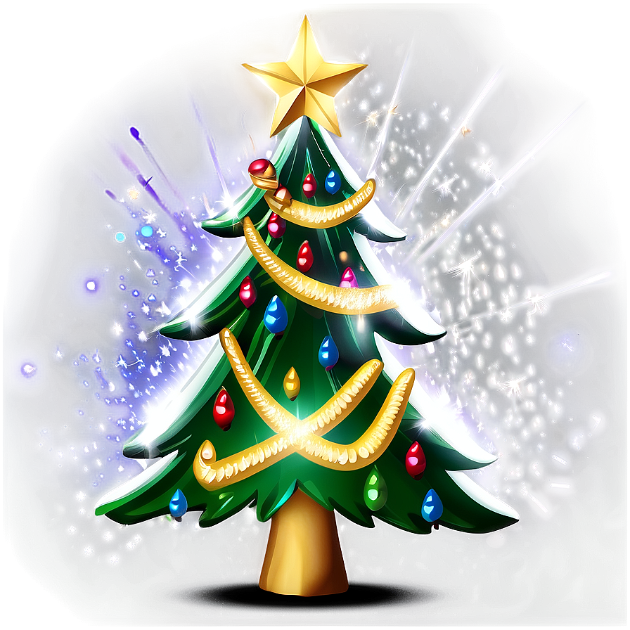 Sparkling Christmas Tree Illustration Png 11 PNG image