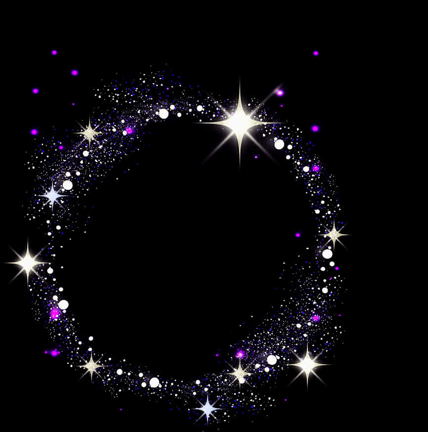 Sparkling Circle Glitter Effect PNG image