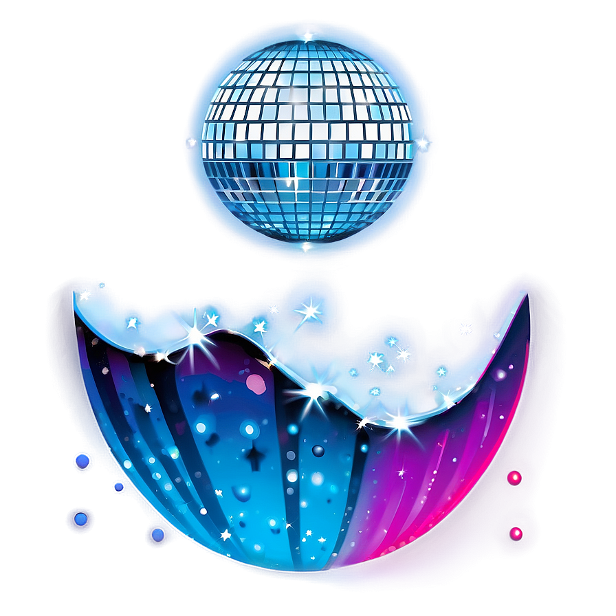 Sparkling Disco Ball Illustration PNG image