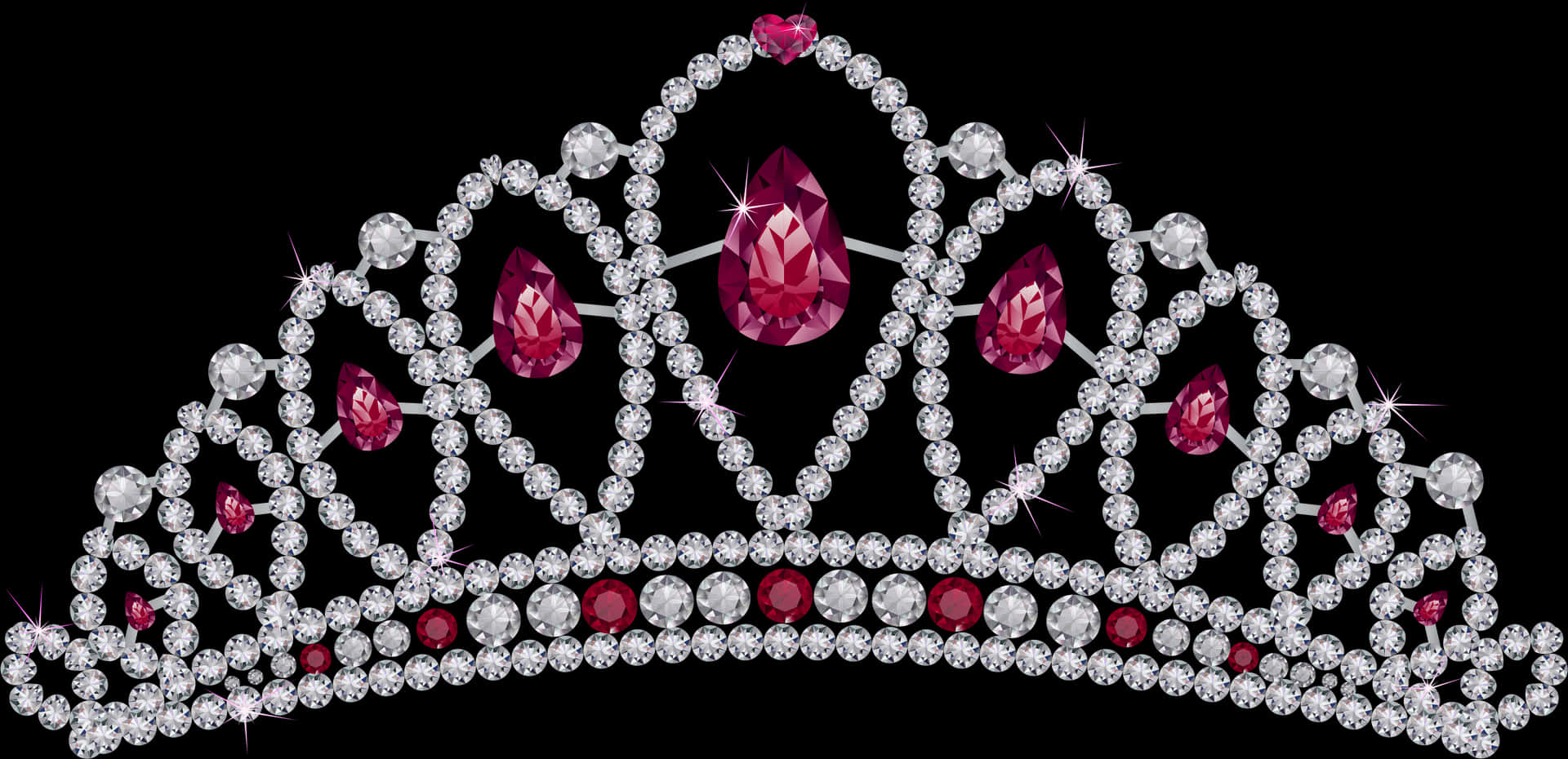 Sparkling Gemstone Crown Illustration PNG image