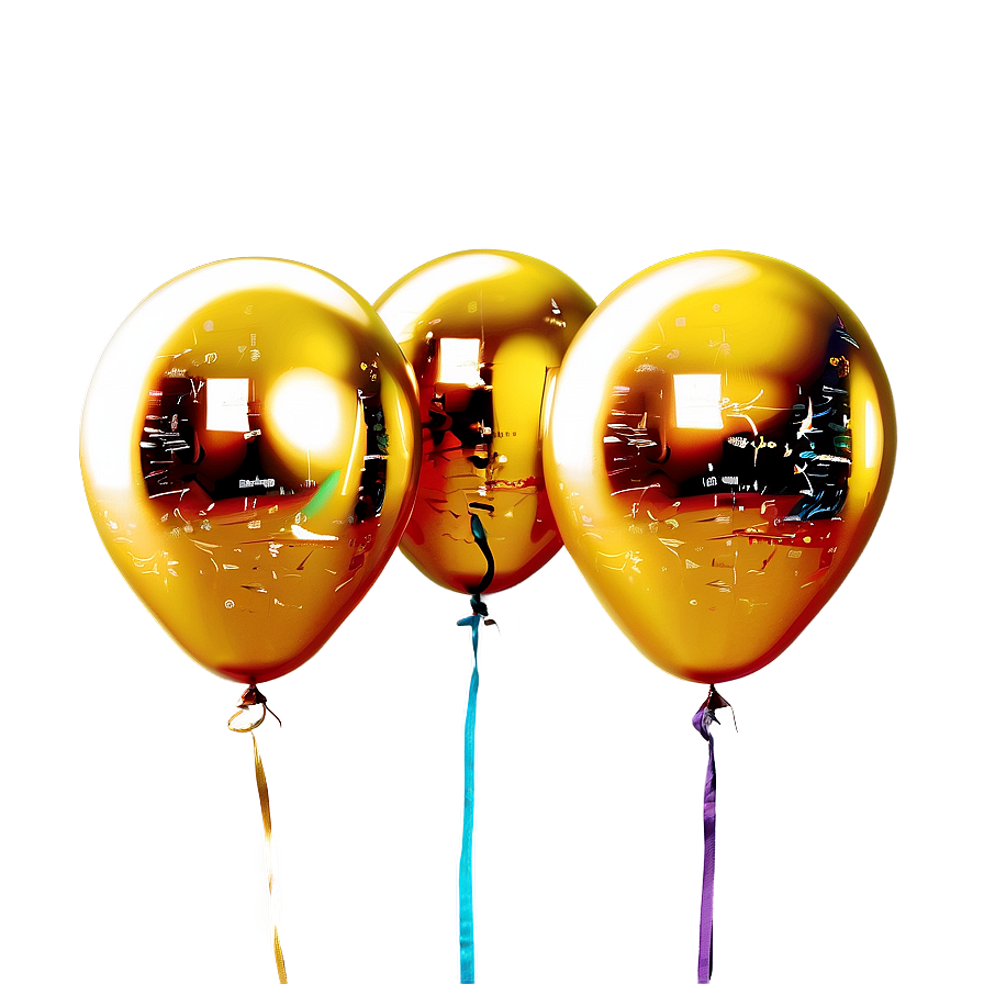 Sparkling Gold Balloon Png Bqv98 PNG image