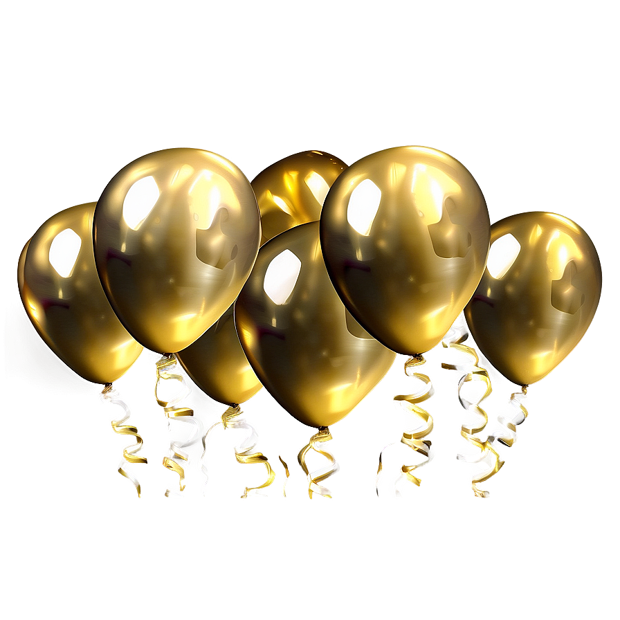 Sparkling Gold Balloons Png 2 PNG image