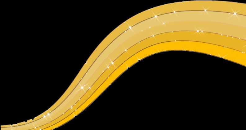 Sparkling Gold Curve Graphic PNG image