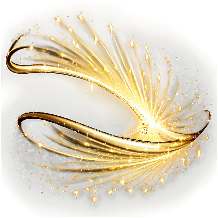 Sparkling Golden Line Wave Png Qkl82 PNG image