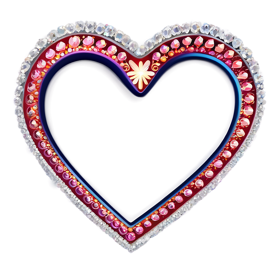 Sparkling Heart Border Png 92 PNG image