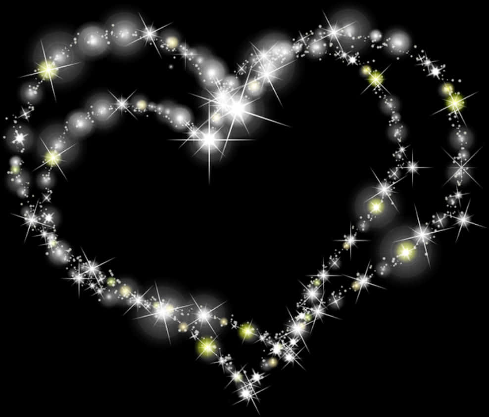 Sparkling Heart Shape Glow PNG image