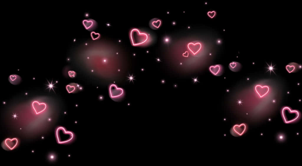 Sparkling Hearts Overlay Background PNG image