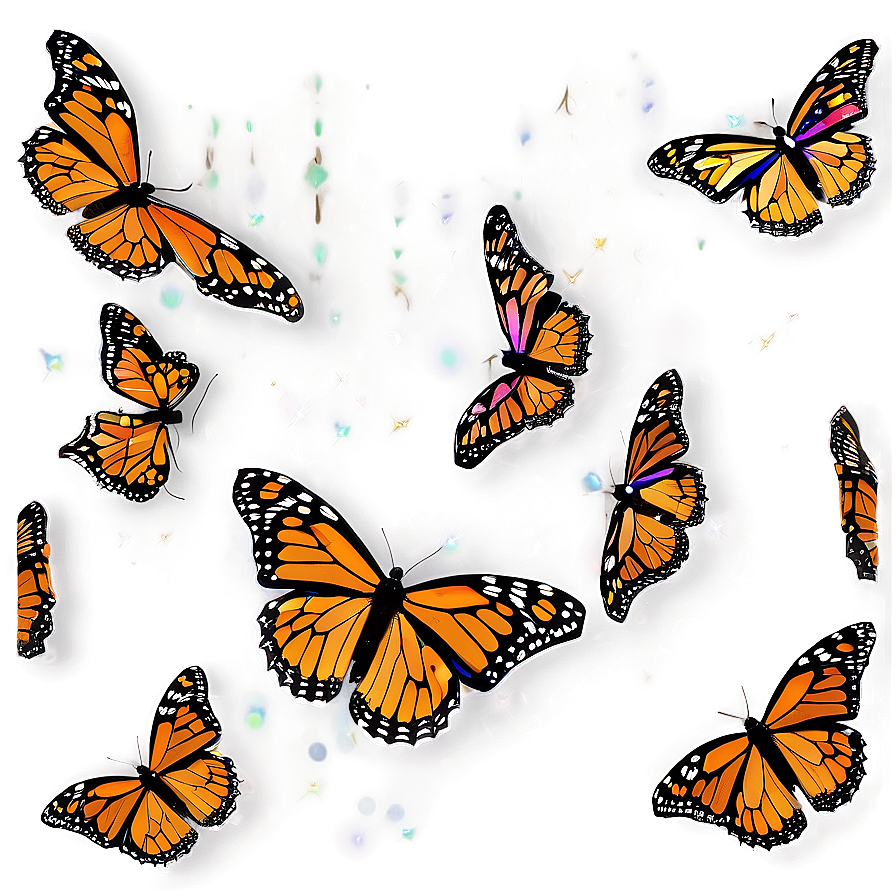 Sparkling Monarch Butterflies Png 06252024 PNG image