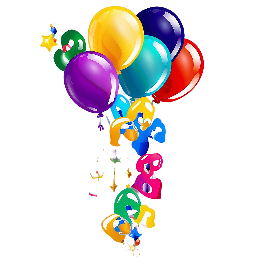 Sparkling New Year Balloon Png 76 PNG image