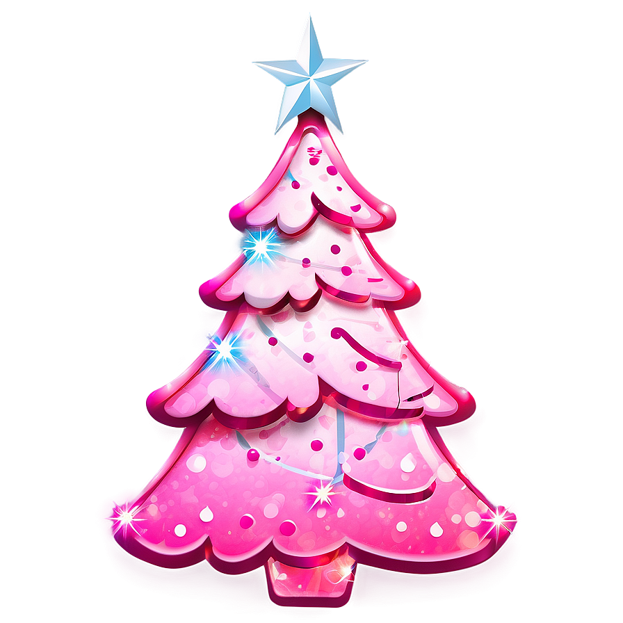 Sparkling Pink Christmas Tree Png Nes17 PNG image