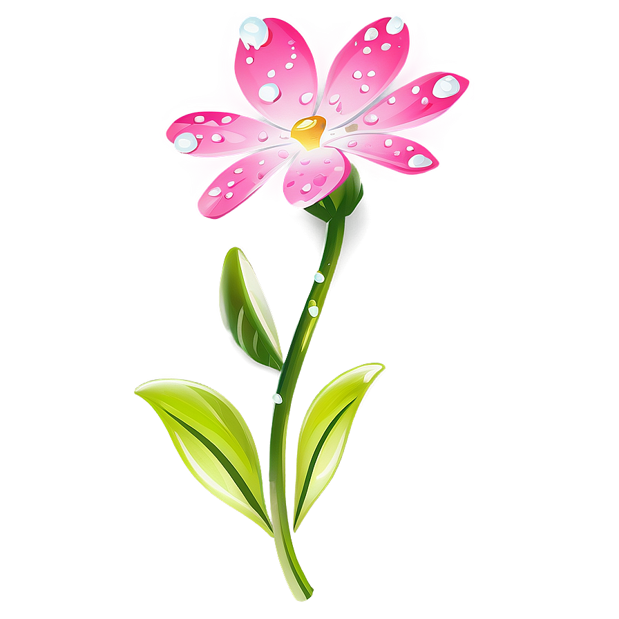 Sparkling Pink Flower Dew Png Qfw PNG image