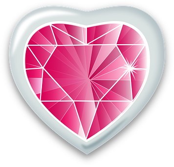 Sparkling Pink Gemstone Heart PNG image