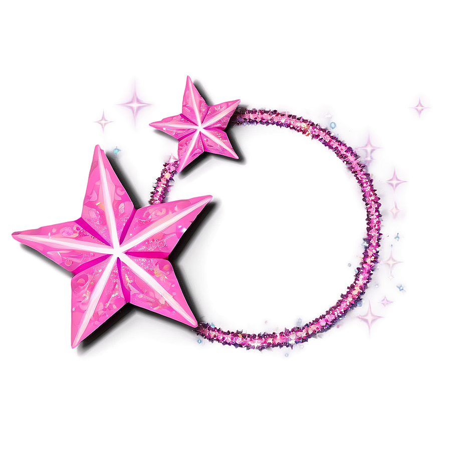 Sparkling Pink Stars Png 06122024 PNG image