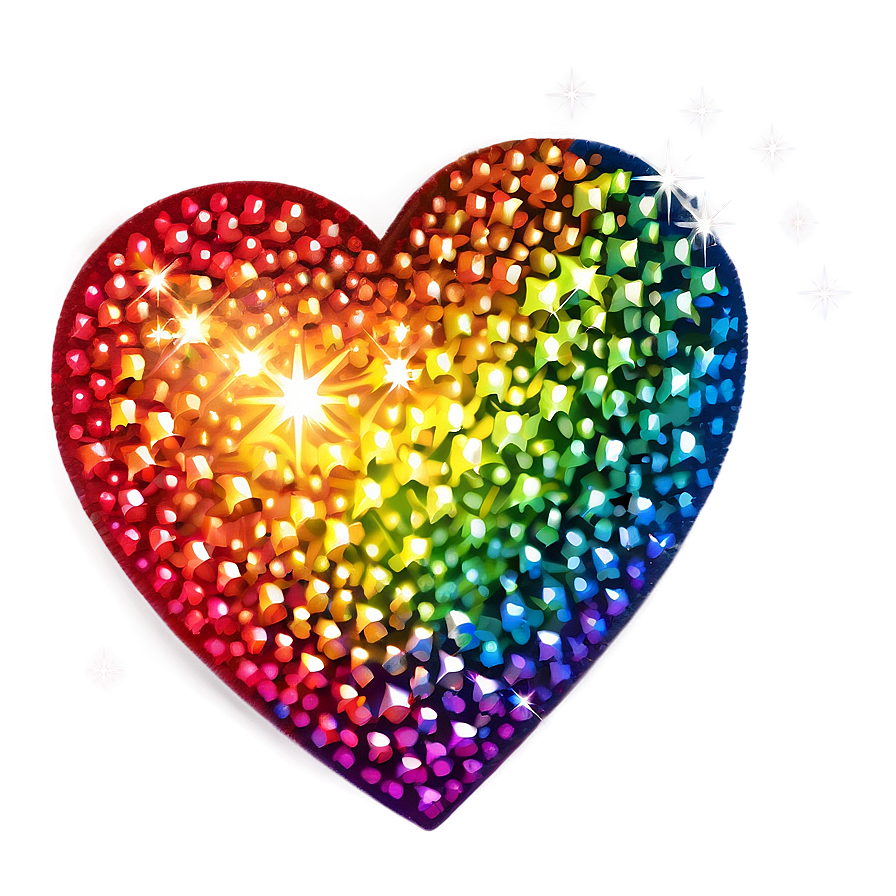 Sparkling Rainbow Heart Png Bkf83 PNG image